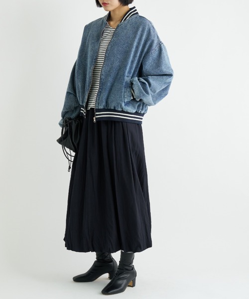 A.D.C.L.（エーディーシーエル）の「ストライプリブ デニムスタジャン（スタジャン・レディース・ブルー/ブラック・L/M）」の17枚目の写真