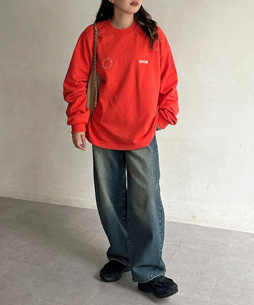 CPCM(シーピーシーエム)の「古着ライク胸刺繍バルーンスウェット(Tシャツ/カットソー・メンズ・レッド/ネイビー/マスタード/サックスブルー/グレー・FREE)」の8枚目の写真