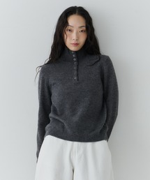 NUJOH | Half Button High Neck Knit / ハーフボタンハイネックニット(Tシャツ/カットソー)