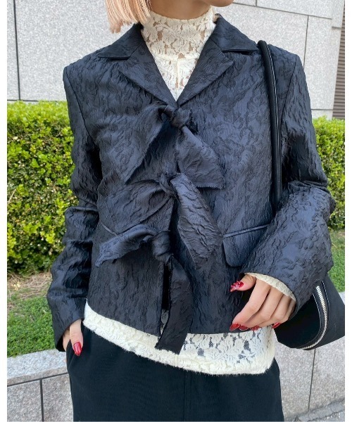 セール】クロップドジャカードジャケット / Cropped Jacquard Jacket