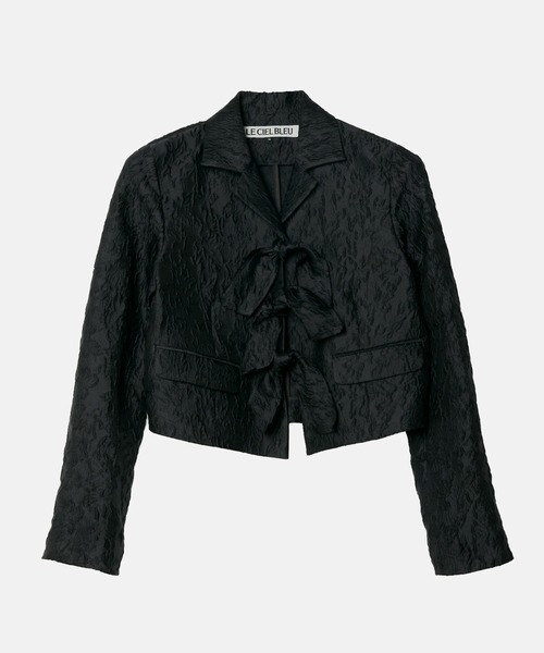 LE CIEL BLEU(ルシェルブルー)の「クロップドジャカードジャケット / Cropped Jacquard Jacket(テーラードジャケット・レディース・ライトグレー/ブラック・38/36)」の9枚目の写真