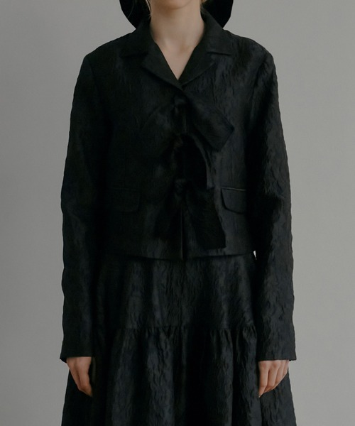 LE CIEL BLEU(ルシェルブルー)の「クロップドジャカードジャケット / Cropped Jacquard Jacket(テーラードジャケット・レディース・ライトグレー/ブラック・38/36)」の7枚目の写真