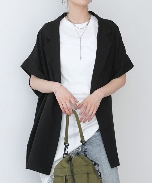 Yeoun(ヨウン)の「リネンライクドルマンビッグジャケット【セットアップ対応】(テーラードジャケット・レディース・ブラック/ベージュ/アイボリー・FREE)」の9枚目の写真