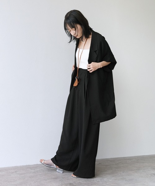 Yeoun(ヨウン)の「リネンライクドルマンビッグジャケット【セットアップ対応】(テーラードジャケット・レディース・ブラック/ベージュ/アイボリー・FREE)」の8枚目の写真