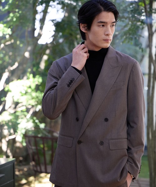 GLOBAL WORK（グローバルワーク）の「ストレッチTW4Bジャケット/Salon de GW/600868（テーラードジャケット・メンズ・ネイビー/モカ・X-LARGE/LARGE/MEDIUM/SMALL）」の2枚目の写真