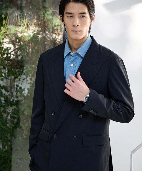 GLOBAL WORK（グローバルワーク）の「ストレッチTW4Bジャケット/Salon de GW/600868（テーラードジャケット・メンズ・ネイビー/モカ・X-LARGE/LARGE/MEDIUM/SMALL）」の5枚目の写真