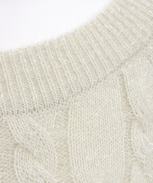 CLEAR BASIC（クリアベーシック）の「前後2wayベルトオープンケーブルニットトップス[大人 フェミニン 上品]≪AW新作≫（ニット/セーター・レディース・サックスブルー/アイボリー/グレー・F）」の17枚目の写真