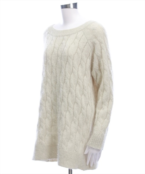 CLEAR BASIC（クリアベーシック）の「前後2wayベルトオープンケーブルニットトップス[大人 フェミニン 上品]≪AW新作≫（ニット/セーター・レディース・サックスブルー/アイボリー/グレー・F）」の10枚目の写真