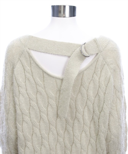 CLEAR BASIC（クリアベーシック）の「前後2wayベルトオープンケーブルニットトップス[大人 フェミニン 上品]≪AW新作≫（ニット/セーター・レディース・サックスブルー/アイボリー/グレー・F）」の14枚目の写真