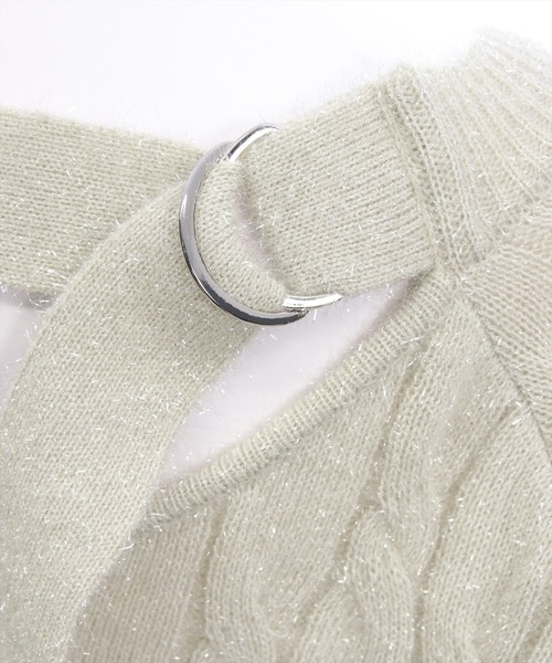 CLEAR BASIC（クリアベーシック）の「前後2wayベルトオープンケーブルニットトップス[大人 フェミニン 上品]≪AW新作≫（ニット/セーター・レディース・サックスブルー/アイボリー/グレー・F）」の22枚目の写真