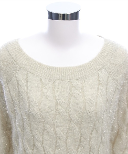 CLEAR BASIC（クリアベーシック）の「前後2wayベルトオープンケーブルニットトップス[大人 フェミニン 上品]≪AW新作≫（ニット/セーター・レディース・サックスブルー/アイボリー/グレー・F）」の15枚目の写真