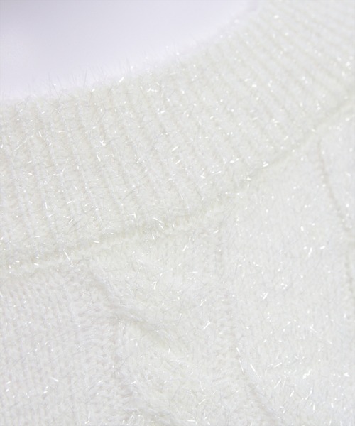 CLEAR BASIC（クリアベーシック）の「前後2wayベルトオープンケーブルニットトップス[大人 フェミニン 上品]≪AW新作≫（ニット/セーター・レディース・サックスブルー/アイボリー/グレー・F）」の18枚目の写真