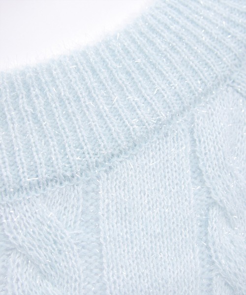 CLEAR BASIC（クリアベーシック）の「前後2wayベルトオープンケーブルニットトップス[大人 フェミニン 上品]≪AW新作≫（ニット/セーター・レディース・サックスブルー/アイボリー/グレー・F）」の19枚目の写真