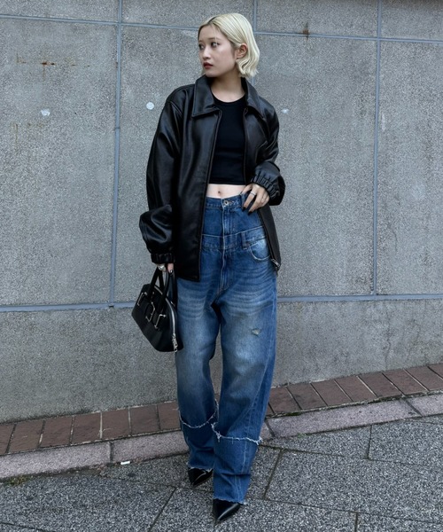 Lui's（ルイス）の「ダブルウエストボーイズデニム（デニムパンツ・レディース・ブラック/インディゴブルー・38/36）」の20枚目の写真