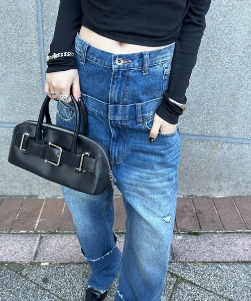 Lui's（ルイス）の「ダブルウエストボーイズデニム（デニムパンツ・レディース・ブラック/インディゴブルー・38/36）」の17枚目の写真