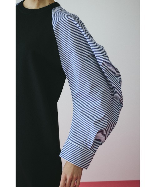 HeRIN.CYE(ヘリンドットサイ)の「Volume sleeve knit dress ボリュームスリーブニットドレス(ワンピース・レディース・ブラック/オフホワイト/ブルー・FREE)」の9枚目の写真