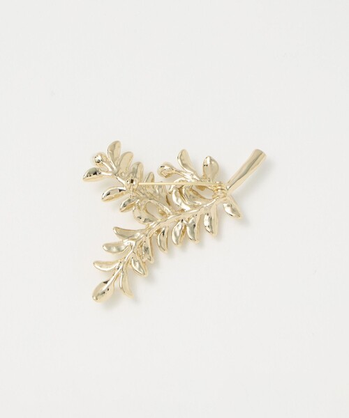green label relaxing（グリーンレーベルリラクシング）の「リーフ＆フェイクパール ブローチ（ブローチ/コサージュ・レディース・ゴールド/シルバー・FREE）」の6枚目の写真