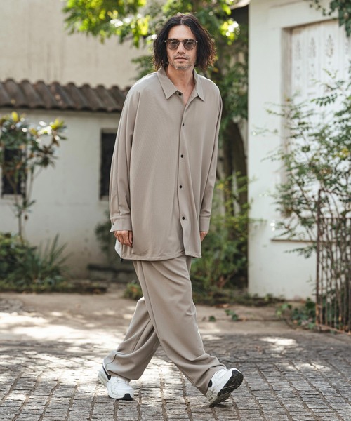 CAMBIO(カンビオ)の「mp14475- Ripple Wide Straight Pants ワイドストレートパンツ(S62326cmb)(その他パンツ・メンズ・ベージュ/チャコール/ブラック・L/M/S)」の6枚目の写真