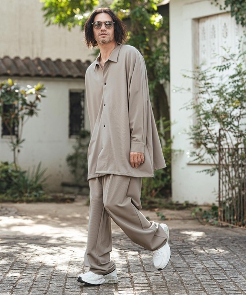 CAMBIO(カンビオ)の「mp14475- Ripple Wide Straight Pants ワイドストレートパンツ(S62326cmb)(その他パンツ・メンズ・ベージュ/チャコール/ブラック・L/M/S)」の7枚目の写真