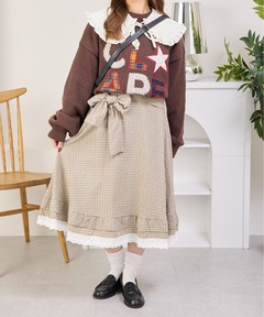 tanakadaisuke デニム ロングスカート tanakadaisuke/タナカダイスケ】lace docking maxi denim skirtデニム