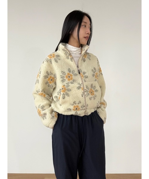 Didot.showroom（ディドット ショールーム）の「フラワーボアジップアップブルゾン（ブルゾン・レディース・クリーム/ブラウン・FREE）」の11枚目の写真