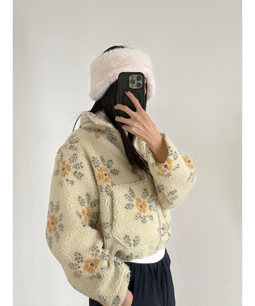 Didot.showroom（ディドット ショールーム）の「フラワーボアジップアップブルゾン（ブルゾン・レディース・クリーム/ブラウン・FREE）」の22枚目の写真