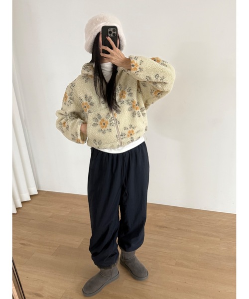 Didot.showroom（ディドット ショールーム）の「フラワーボアジップアップブルゾン（ブルゾン・レディース・クリーム/ブラウン・FREE）」の20枚目の写真