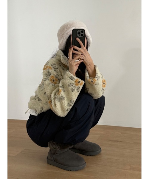 Didot.showroom（ディドット ショールーム）の「フラワーボアジップアップブルゾン（ブルゾン・レディース・クリーム/ブラウン・FREE）」の21枚目の写真