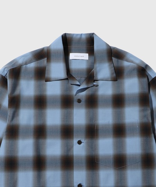 オンブレチェック オープンカラーシャツ（シャツ/ブラウス）｜ADAM ET