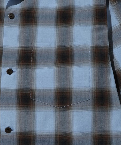 ADAM ET ROPE'(アダムエロペ)の「オンブレチェック オープンカラーシャツ(シャツ/ブラウス・メンズ・ブルー系その他6/ブラック系その他2/ブラウン系その他3・M/L)」の5枚目の写真