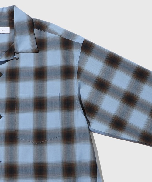 ADAM ET ROPE'(アダムエロペ)の「オンブレチェック オープンカラーシャツ(シャツ/ブラウス・メンズ・ブルー系その他6/ブラック系その他2/ブラウン系その他3・M/L)」の6枚目の写真