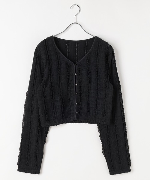 PAGEBOY（ページボーイ）の「フリルカットジャガードロングスリーブ（Tシャツ/カットソー・レディース・レッド/オフホワイト/ブラック・FREE）」の21枚目の写真