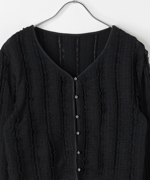 PAGEBOY（ページボーイ）の「フリルカットジャガードロングスリーブ（Tシャツ/カットソー・レディース・レッド/オフホワイト/ブラック・FREE）」の16枚目の写真