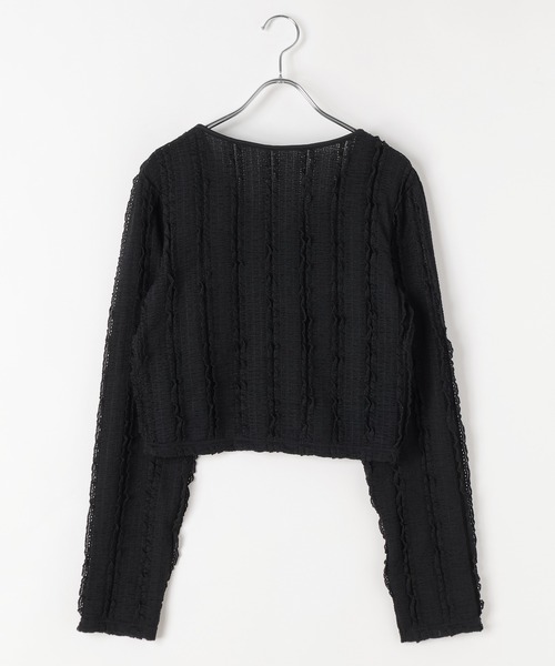 PAGEBOY（ページボーイ）の「フリルカットジャガードロングスリーブ（Tシャツ/カットソー・レディース・レッド/オフホワイト/ブラック・FREE）」の22枚目の写真