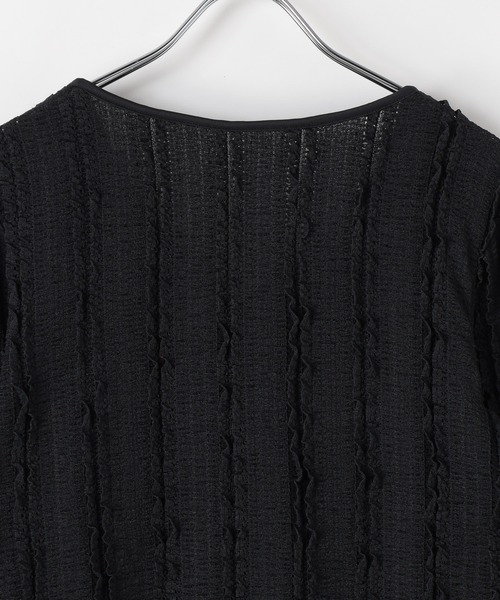 PAGEBOY（ページボーイ）の「フリルカットジャガードロングスリーブ（Tシャツ/カットソー・レディース・レッド/オフホワイト/ブラック・FREE）」の17枚目の写真