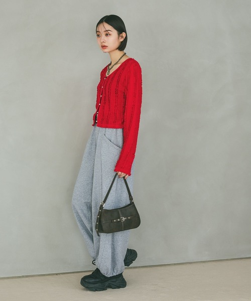 PAGEBOY（ページボーイ）の「フリルカットジャガードロングスリーブ（Tシャツ/カットソー・レディース・レッド/オフホワイト/ブラック・FREE）」の11枚目の写真