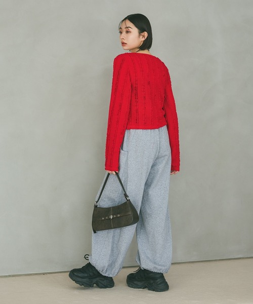 PAGEBOY（ページボーイ）の「フリルカットジャガードロングスリーブ（Tシャツ/カットソー・レディース・レッド/オフホワイト/ブラック・FREE）」の12枚目の写真