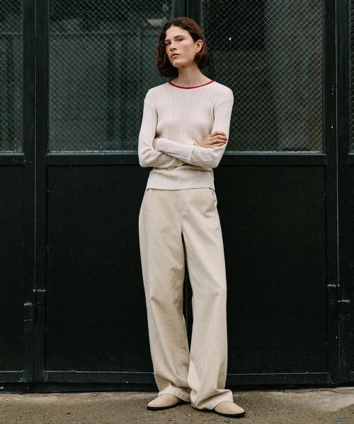 ARTID（アルティーダ）の「リラックスドツイルコットンパンツ_LIGHT BEIGE（デニムパンツ・レディース・ライトベージュ・S/M）」の2枚目の写真