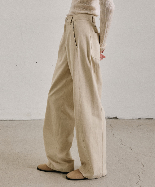 ARTID（アルティーダ）の「リラックスドツイルコットンパンツ_LIGHT BEIGE（デニムパンツ・レディース・ライトベージュ・S/M）」の4枚目の写真