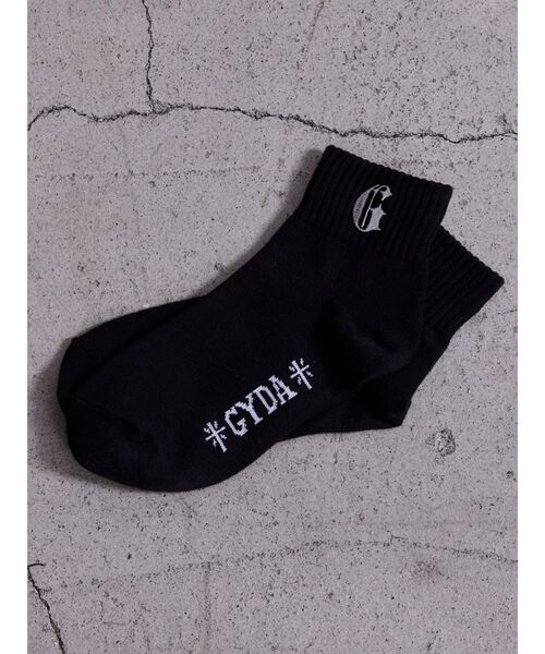GYDA(ジェイダ)の「ONE G POINTショートSOX(ソックス/靴下・レディース・ブラック/オフホワイト・FREE)」の2枚目の写真