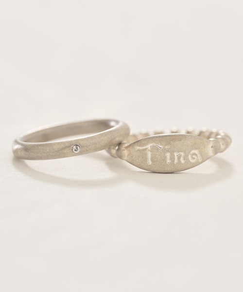 TINA：JOJUN（ティーナジョジュン）の「ボールリング＆ラウンドプレーン リングセット TINA：JOJUN（リング・レディース・シルバー・13号/11号）」の6枚目の写真