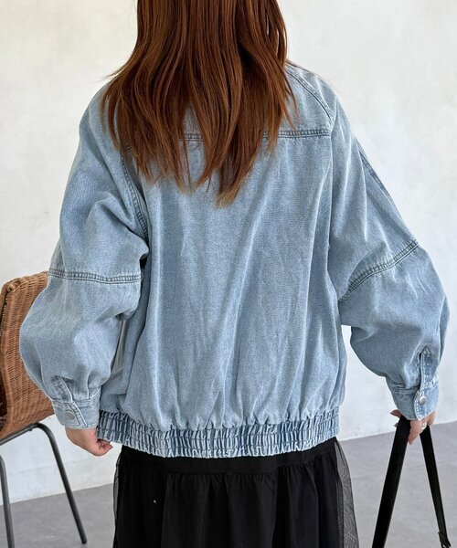 CPCM(シーピーシーエム)の「ラグランビッグデニムジャケット(ブルゾン・レディース・ブラック/ブルー/ネイビー・FREE)」の15枚目の写真