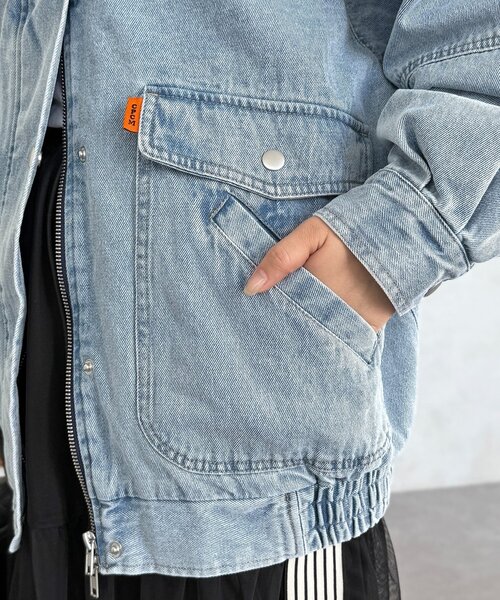 CPCM(シーピーシーエム)の「ラグランビッグデニムジャケット(ブルゾン・レディース・ブラック/ブルー/ネイビー・FREE)」の20枚目の写真