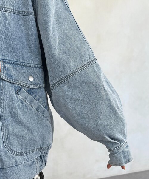 CPCM(シーピーシーエム)の「ラグランビッグデニムジャケット(ブルゾン・レディース・ブラック/ブルー/ネイビー・FREE)」の21枚目の写真