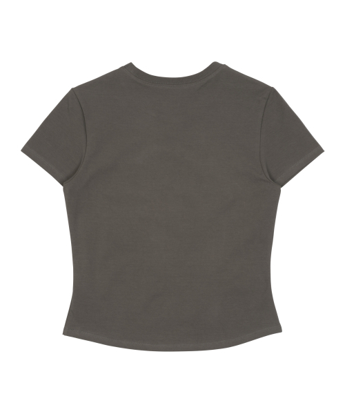 THECOLDESTMOMENT（ザコールデストモーメント）の「(w) TCM mini logo curved T (grey)（Tシャツ/カットソー・レディース・その他・ONE SIZE）」の3枚目の写真