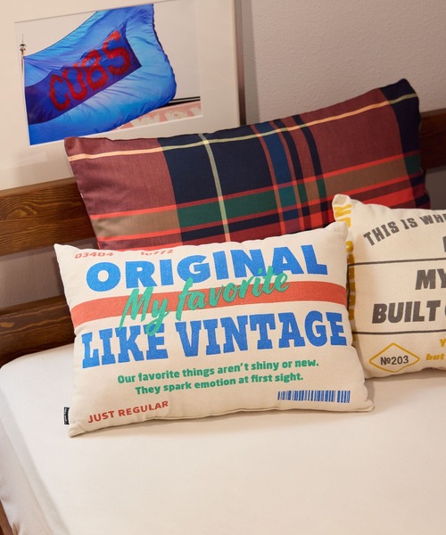 niko and...(ニコアンド)の「メッセージクッション(クッション/クッションカバー・レディース・ブルー/イエロー・0)」の2枚目の写真