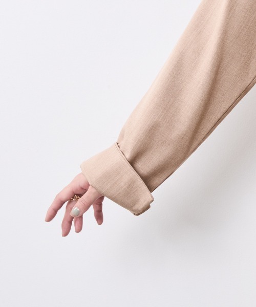 CHIC STYLE（シックスタイル）の「テーラードカラーロングワンピース＜大きいサイズ有＞シックスタイル（ワンピース・レディース・ベージュ/ブラック・M/L/LL/3L/4L/5L）」の17枚目の写真