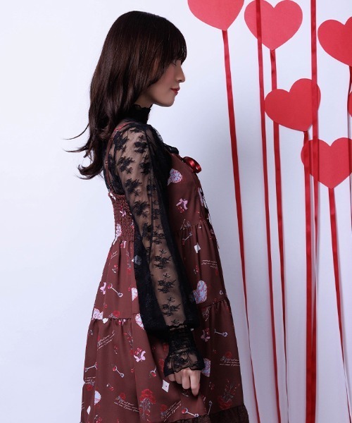 axes femme(アクシーズファム)の「フラワーレースシアーインナー(Tシャツ/カットソー・レディース・ブラック/ホワイト/ブラウン・FREE)」の5枚目の写真