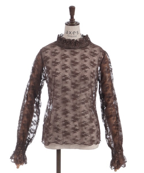 axes femme(アクシーズファム)の「フラワーレースシアーインナー(Tシャツ/カットソー・レディース・ブラック/ホワイト/ブラウン・FREE)」の8枚目の写真