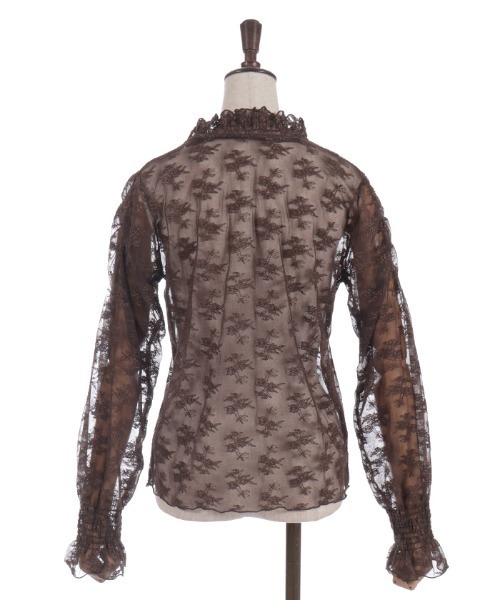 axes femme(アクシーズファム)の「フラワーレースシアーインナー(Tシャツ/カットソー・レディース・ブラック/ホワイト/ブラウン・FREE)」の10枚目の写真